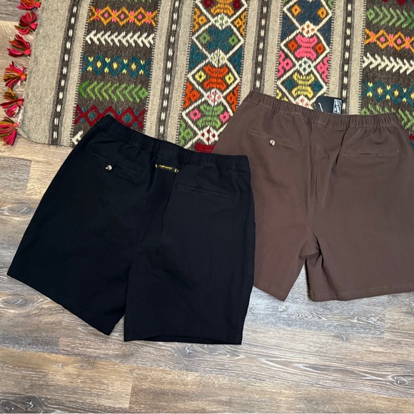 Benny Gold & The Hundreds Canvas Shorts XL NWT Black Brown - Picture 5 of 8
